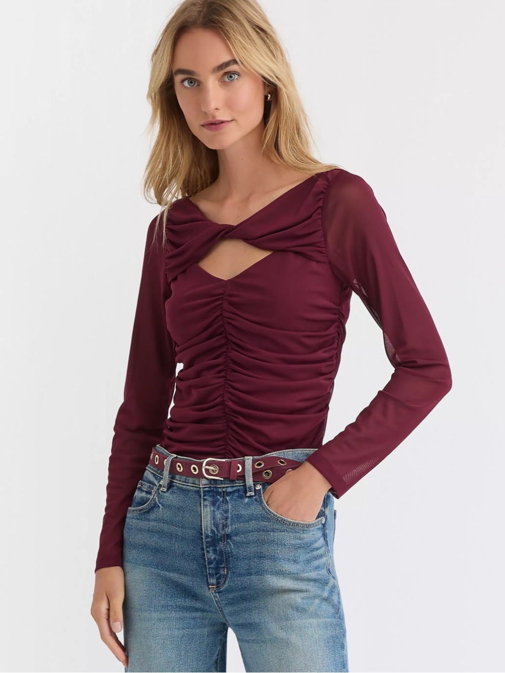 Ruched cutout top